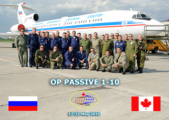 Миссия РФ над территорией Канады, май 2010 г.