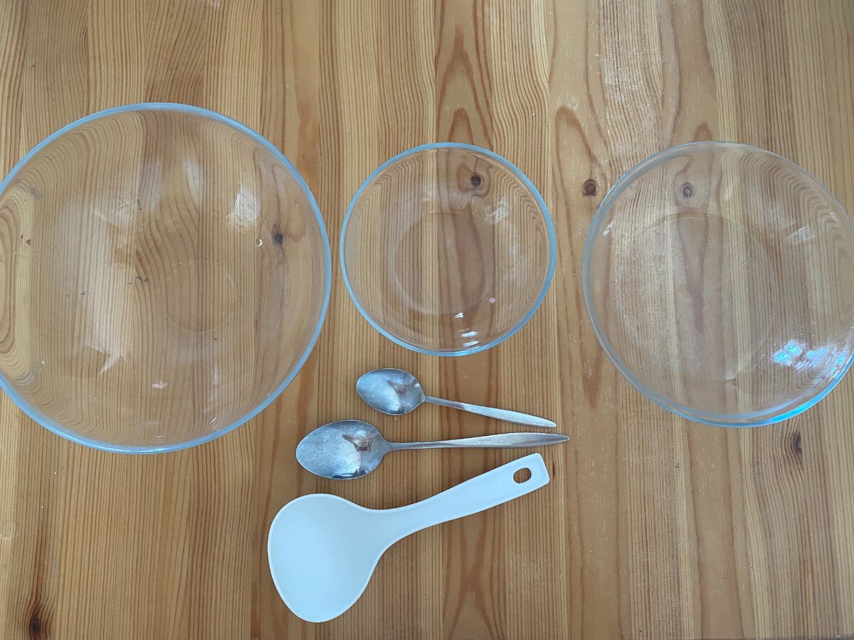 Три тарелки и три ложки разных размеров. Фото https://zen.yandex.ru/rastem_vmeste