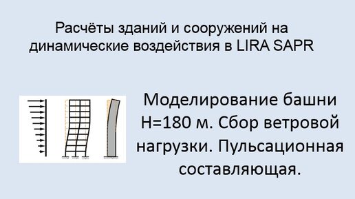 Расчёт на динамические воздействия в Lira Sapr Урок 12 Пульсация ветра