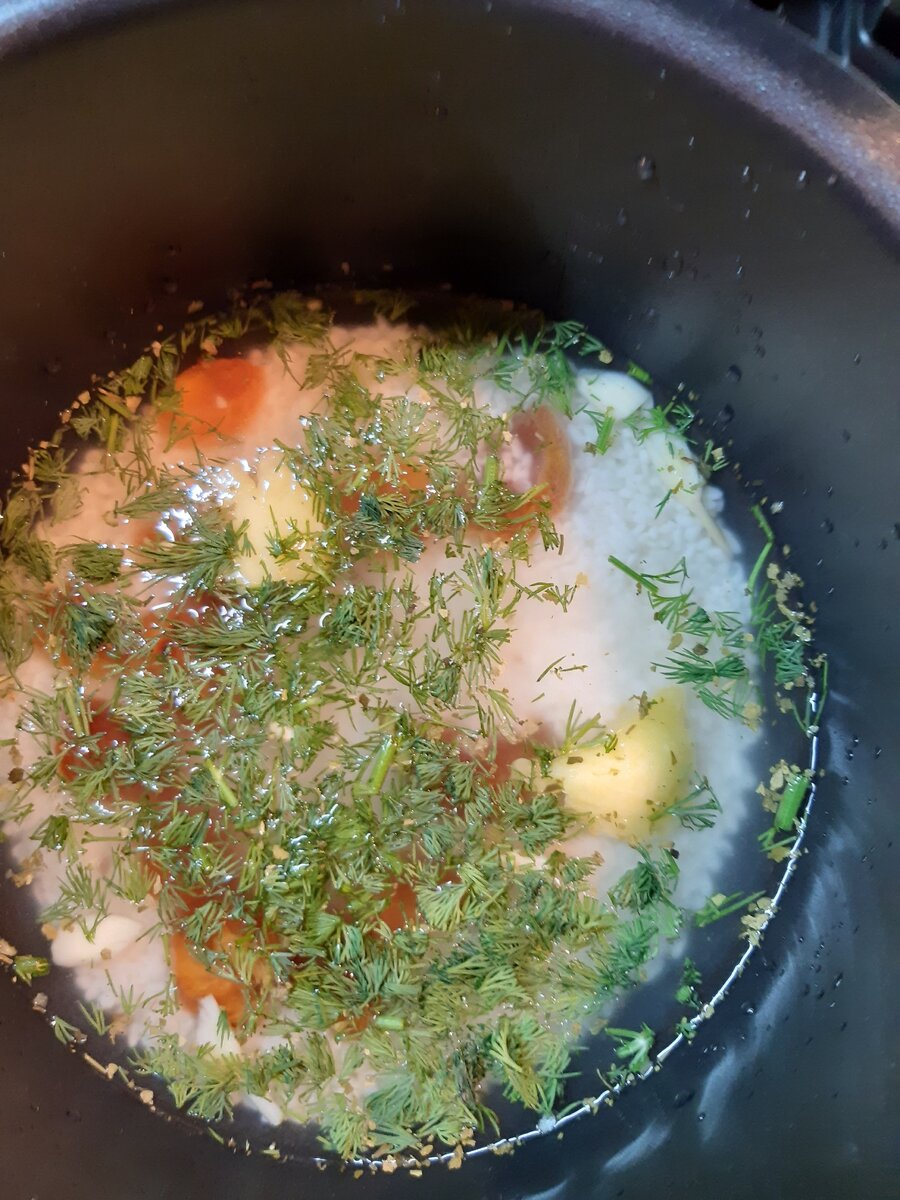 Рис со специями и зеленью + 1 ст. ложка топлёного масла. Фото автора