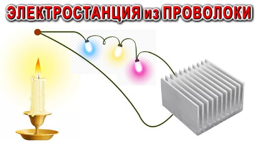 Самодельная Настольная Электростанция из проволоки работает от свечки.