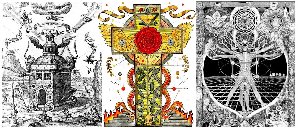 Символика Розенкрейцеров: Роза на кресте и другие алхимические символы