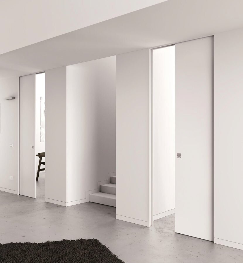 SLIDER. Раздвижная «скрытая» дверь в пенале ECLISSE, SYNTESIS LINE®, грунт под покраску. UNION