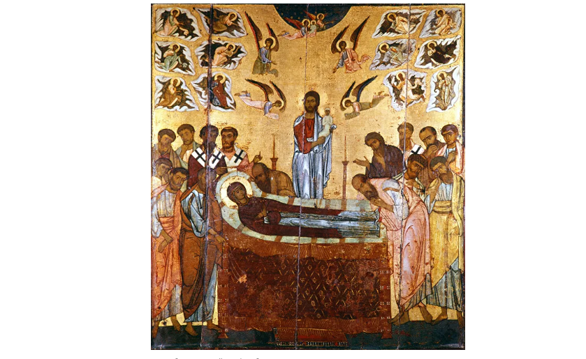 Икона "Успение". Конец XII начало XIII веков. Следующий слайд - рисунок Дюрера на эту же тему.