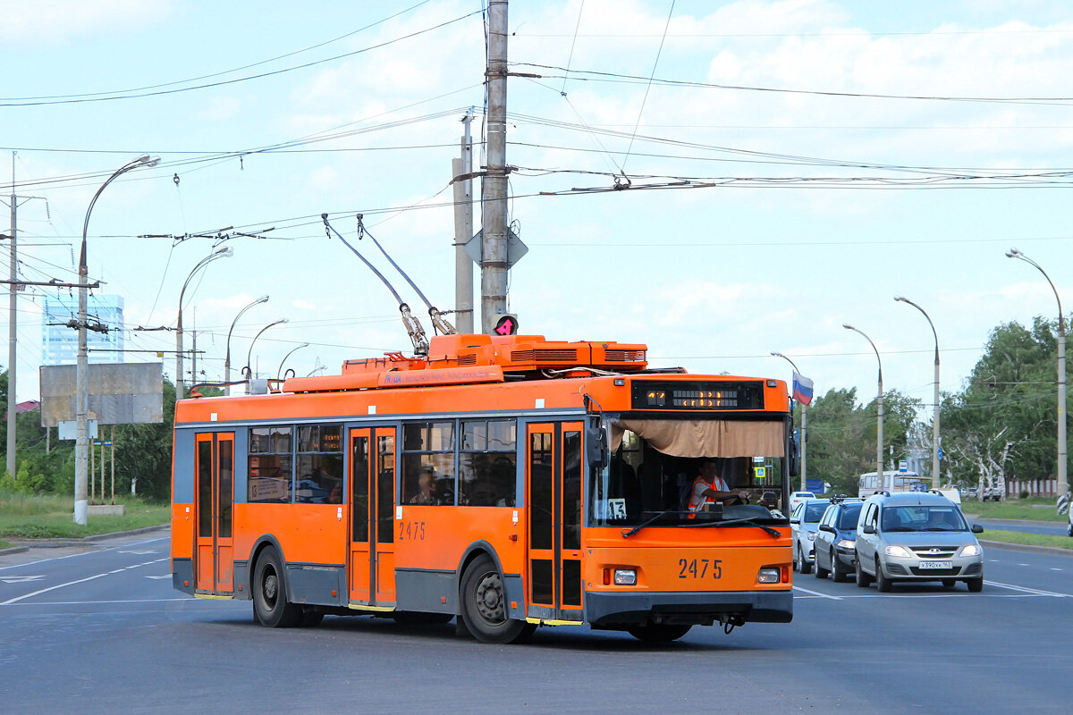 Троллейбус Тролза-5275.07 «Оптима» № 2475 на маршруте 13 "8-й квартал - Театр Дилижанс"