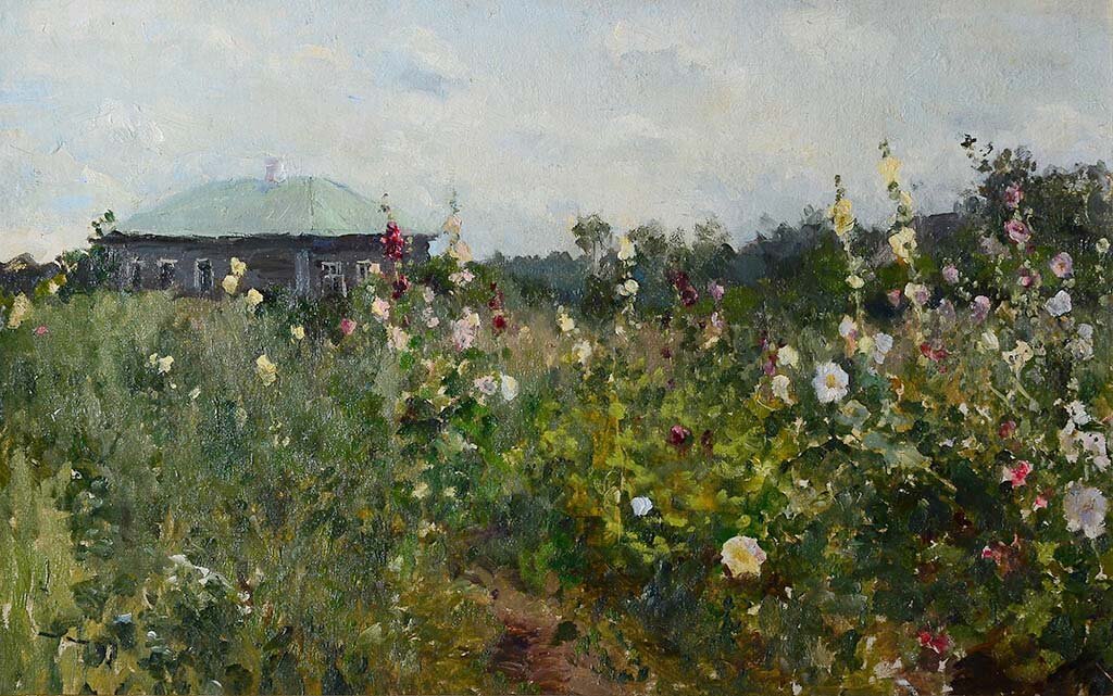 Коровин Константин Алексеевич "Мальвы в Саратовской Губернии" (1889)