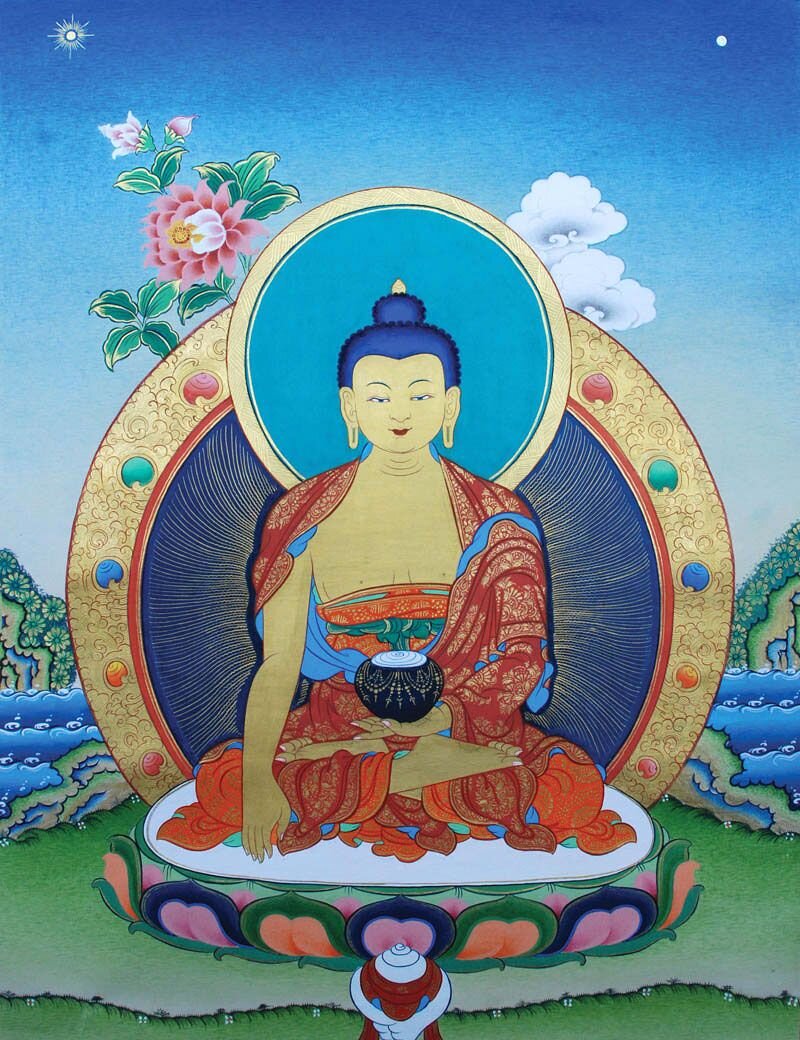 Художественная культура буддизма. Будда Шакьямуни тханка. Будда тибетская тханка. Будда Шакьямуни танка. Будда Шакьямуни Дудко.