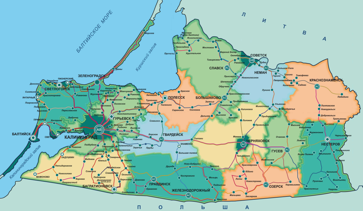 Калининград на неделю. Карта Калининграда и области. Калининградская область на карте. Карта Калининградской области с городами и поселками. Карта Калининградской обл с поселками.