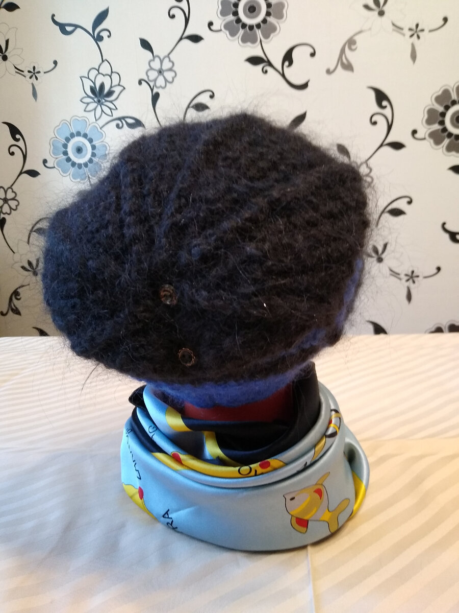 Задняя часть шапки фиксируется пуговицами.