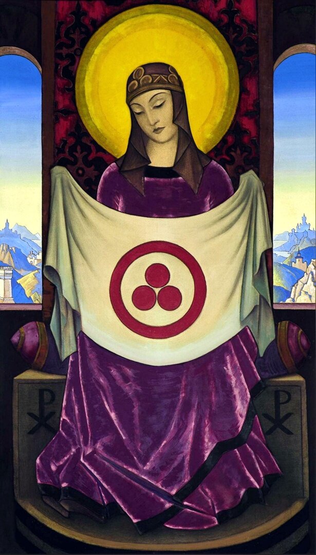 Н. К. Рерих. Мадонна Орифламма. 1932. Музей Николая Рериха, США. Нью-Йорк