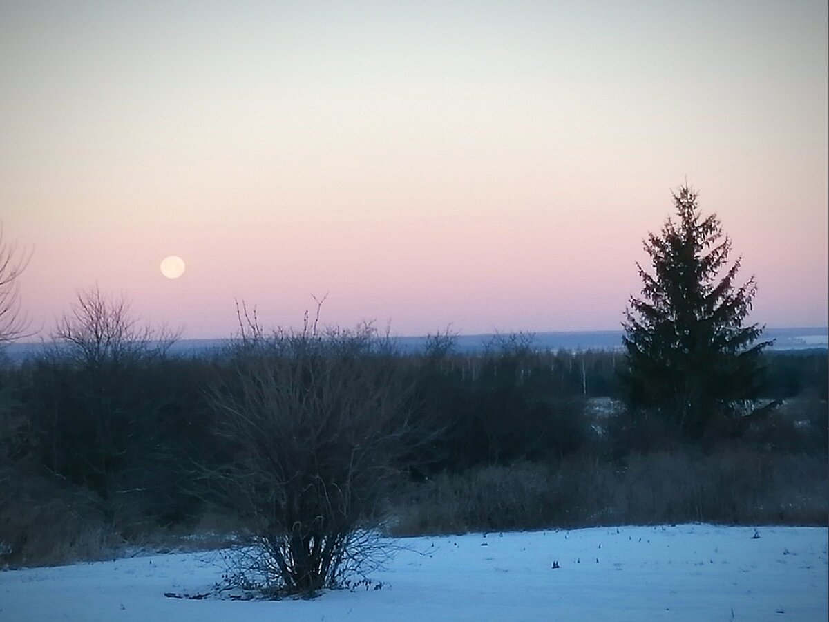 Утреннее полнолуние. Фото автора