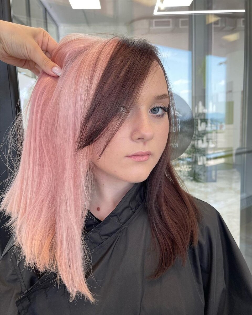 Сплит-окрашивание. Работа ученика. Листайте галерею