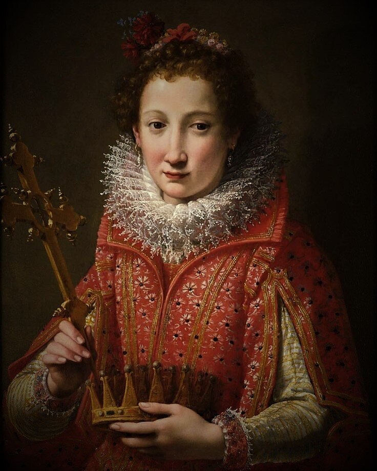 Портрет Марии Медичи.  Художник  Санти ди Тито                                                                             Рисунок взят из сервиса Яндекс Картинки