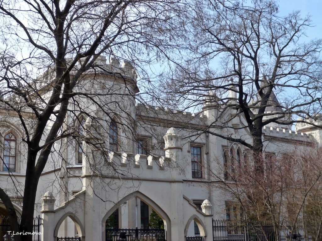 Интересна история названия этого замка. Слово «Шахский» имеет очевидный восточный колорит и неизбежно наводит на мысль о существовании какого-то шаха. И это неспроста. Шах здесь действительно был, это - Мохаммед Али, бывший правитель Ирана (Персии) из династии Каджаров. В 1909 году судьба оказалась неблагосклонна к нему: 37-летний Мохаммед был свергнут с престола и отправлен в изгнание, а место шахиншаха занял его 11-летний сын – Султан-Ахмад. В поисках нового пристанища Мохаммед приезжает в Одессу. Конечно, этот город не оставляет его равнодушным, и он поселяется в этом прекрасном замке, арендуя его. Привыкший к пышной гаремной жизни шах, конечно же, не мог оставаться здесь один, поэтому в дальнейшем он, как у себя на родине, окружает свою персону многочисленными слугами и гаремом из 50 наложниц. В одном из своих писем к английскому премьеру Гладстону Мохаммед Али то ли в шутку, то ли всерьез писал, что «лучше прожить 50 лет с одной женой, чем один год с 50-ю женами». Говорят, провинившихся наложниц он выпроваживал отнюдь не через двери, а через балкон первого этажа, в назидание им и на смех людям. 
Жизнь во дворце, как, впрочем, и личность самого персидского шаха не оставалась без пристального внимания местных жителей. Он даже снискал их любовь и уважение, одаривая их подарками и сувенирами. Именно одесситы и дали известному замку название «Шахский», которое уверенно прижилось и сохранилось до нашего времени.

Но кто же был настоящим хозяином великолепного дворца, и кто же подарил потомкам такой замечательный памятник архитектуры?

Оказывается, на этом месте первоначально планировали построить военный госпиталь. И его даже начали возводить в 1794 году, но почему - то так и не достроили, а по прошествии времени и вовсе разобрали. Вскоре вместо него на приморской круче «вырос» настоящий красавец-дворец.

Замок был построен польским архитектором Феликсом Гонсиоровским в 1852 году для помещика Зенона Бржозовского, также поляка по происхождению. Дворец был возведен в стиле неоготики из камня - ракушечника. Для облицовки использовали инкерманский камень, привезенный из Крыма. По замыслу зодчего, фасадом дворцовая усадьба была обращена к морю. Перед входом в нее располагался фонтан. Благодаря своим мощным, неприступным стенам, возвышающимся зубчатым башням и стрельчатым аркам, он как бы овеян аурой средневековья.

Дворцовая усадьба была в собственности Бржозовского до 1910 года, а затем ее хозяином стал другой польский аристократ, граф Иосиф Шенбек.

После революции 1917 года здание перешло в государственную собственность. Его внешнему виду не уделялось должного внимания, не проводились соответствующие реставрации. Более того, этот особняк, а также служебные постройки и дворовые сооружения зачастую использовались под различные организации и учреждения. Здесь проводились ремонты, каждый на свой вкус и лад, и всевозможные перепланировки. Такой безжалостный подход не способствовал сохранению культурного наследия в первозданном виде. Его интерьеры были утрачены: потомки не смогут уже увидеть красивейшую мраморную отделку, изразцовые камины и паркет, старинную мебель, картины и статуи. К счастью, архитектурный ансамбль существенно не изменился. Благодаря капитальной реставрации 2000-2004 годов Шахский дворец, можно сказать, получил новую жизнь. Вот только туристы смогут полюбоваться этой рукотворной замысловатой красотой только снаружи: внутренние помещения там занимал офис одесского банка, а теперь офис перевалочной компании.