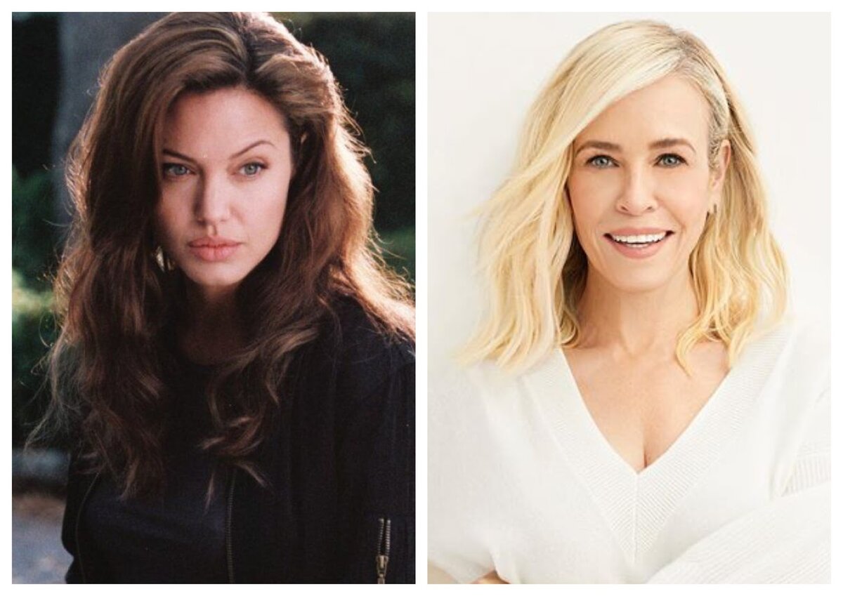 Анджелина Джоли в фильме “Мистер и миссис Смит”. Челси Хэндлер (instagram.com/chelseahandler)