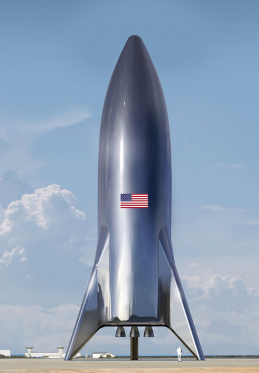 Источник https://www.ixbt.com/news/2019/01/06/mask-pokazal-kak-budet-vygljadet-jeksperimentalnyj-kosmicheskij-korabl-spacex-starship.html