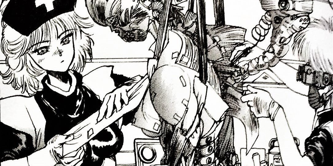 Фрагмент панели из манги Сиро Масамунэ «Призрак в доспехах 1» («Отряд особого назначения»)