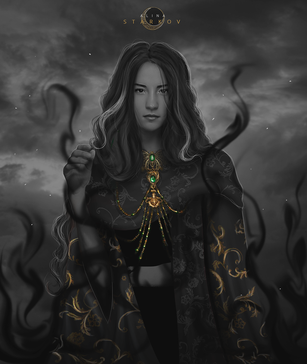 Ткани, волосы. Все рисовала сама) Использовала лишь узор