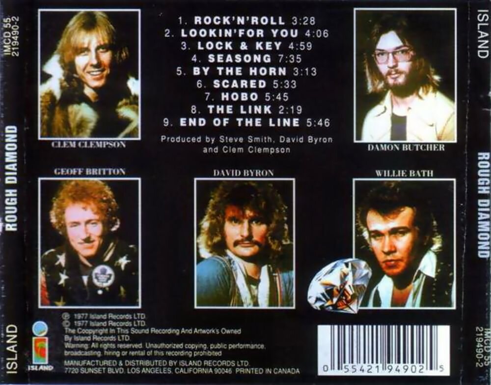 Rough Diamond. Rough Diamond 1977. Back. Обложка альбома.
