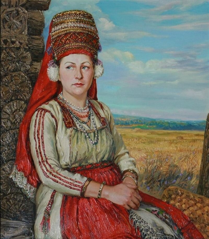 Анвар Камилевич Сайфутдинов «Девушка в мордовском костюме»