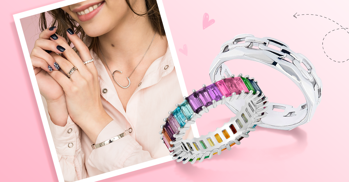 Серебряное кольцо с фианитами (арт. RG28), серебряное кольцо (арт. RG23)