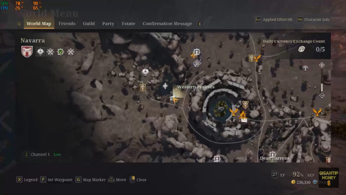 Место фарма Lumios на поляне Western Prairies