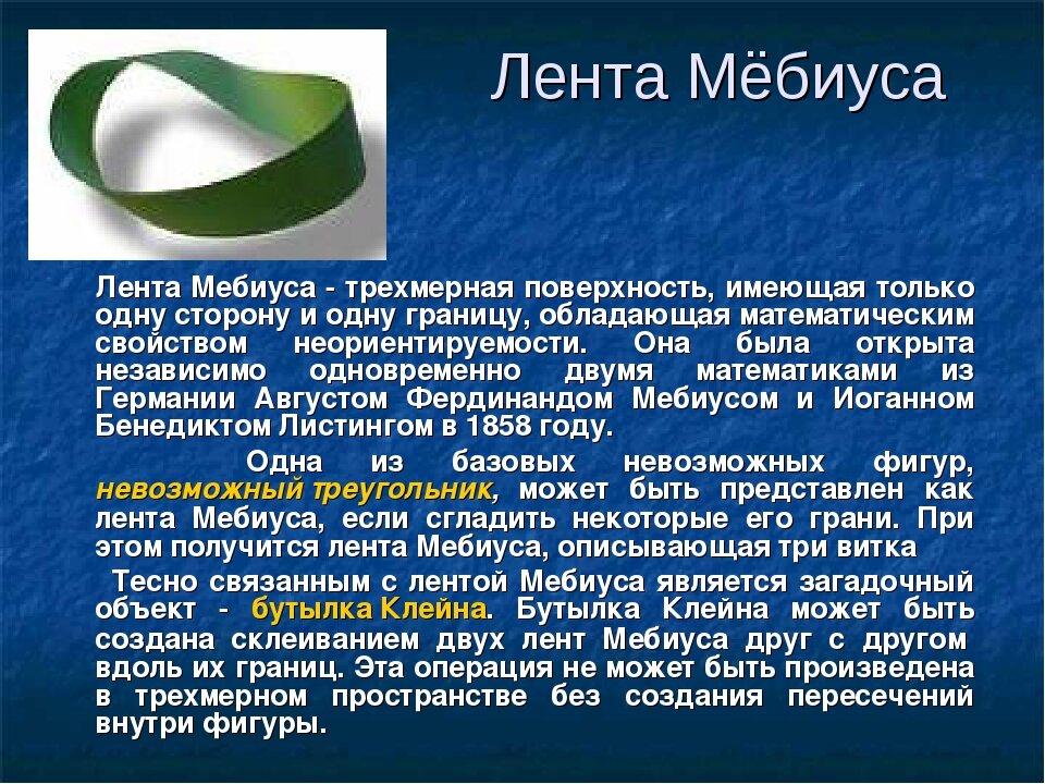 Проект по теме лист мебиуса