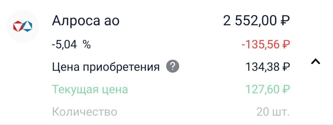 Докупил еще лот Алросы