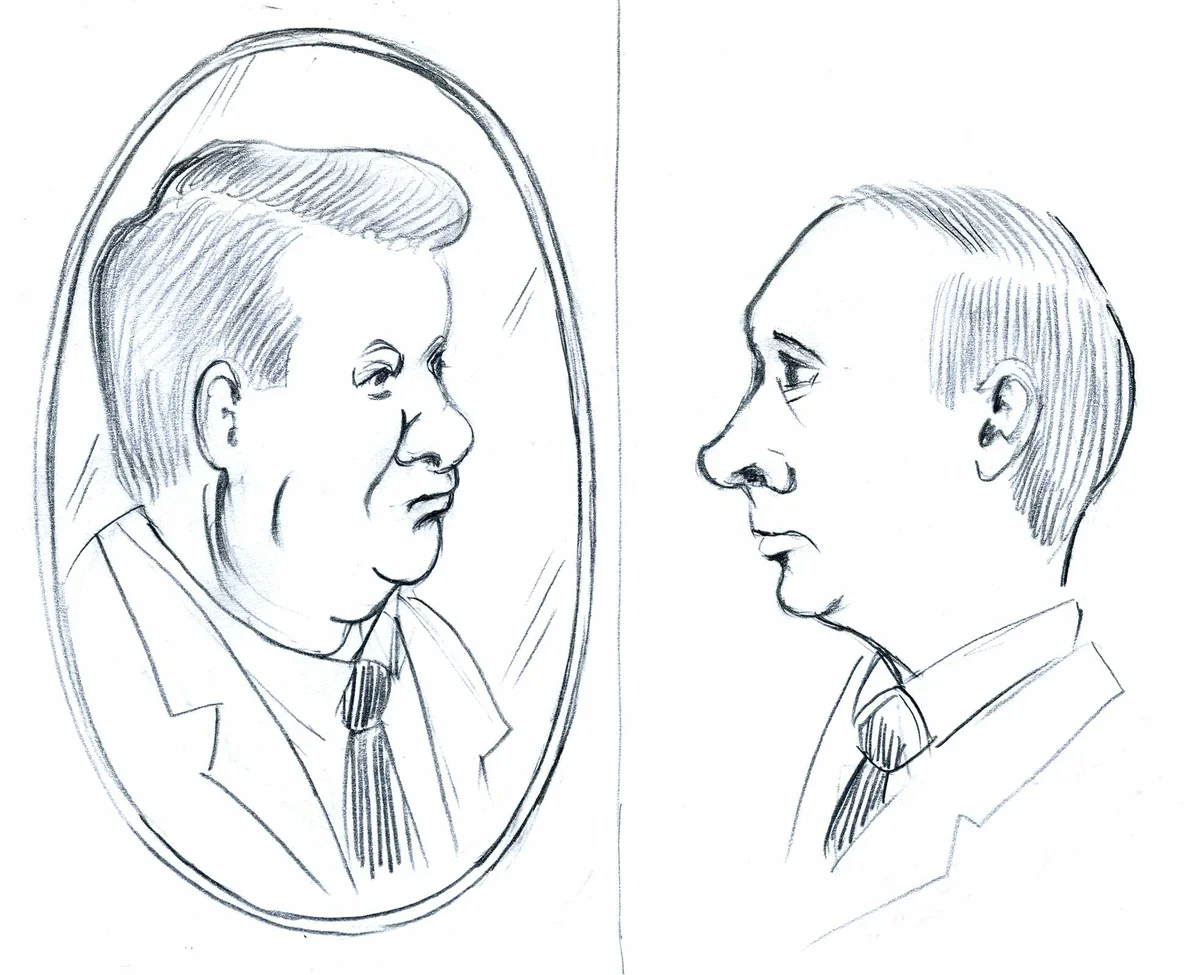 Путин в профиль рисунок