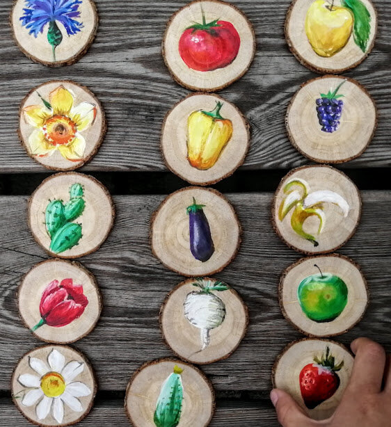 Такие пособия для занятий с Сашей мы делали с моей подругой