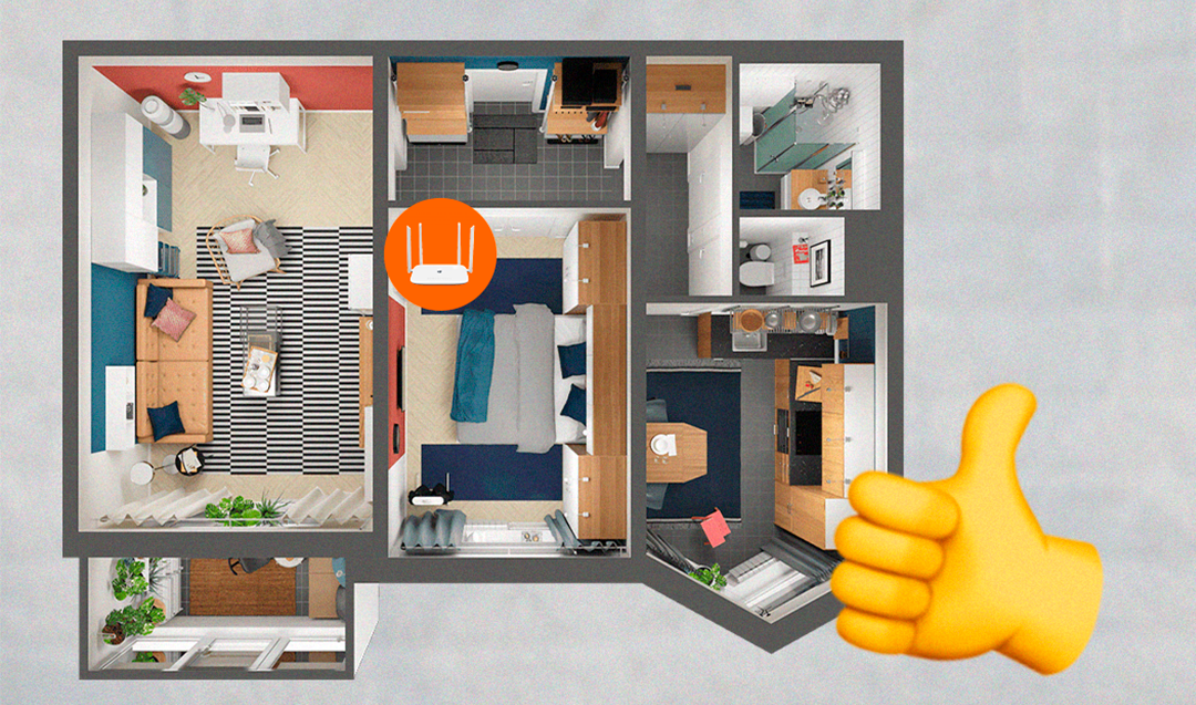 Идеально установить роутер как можно ближе к центру того пространства, где чаще всего пользуются интернетом.