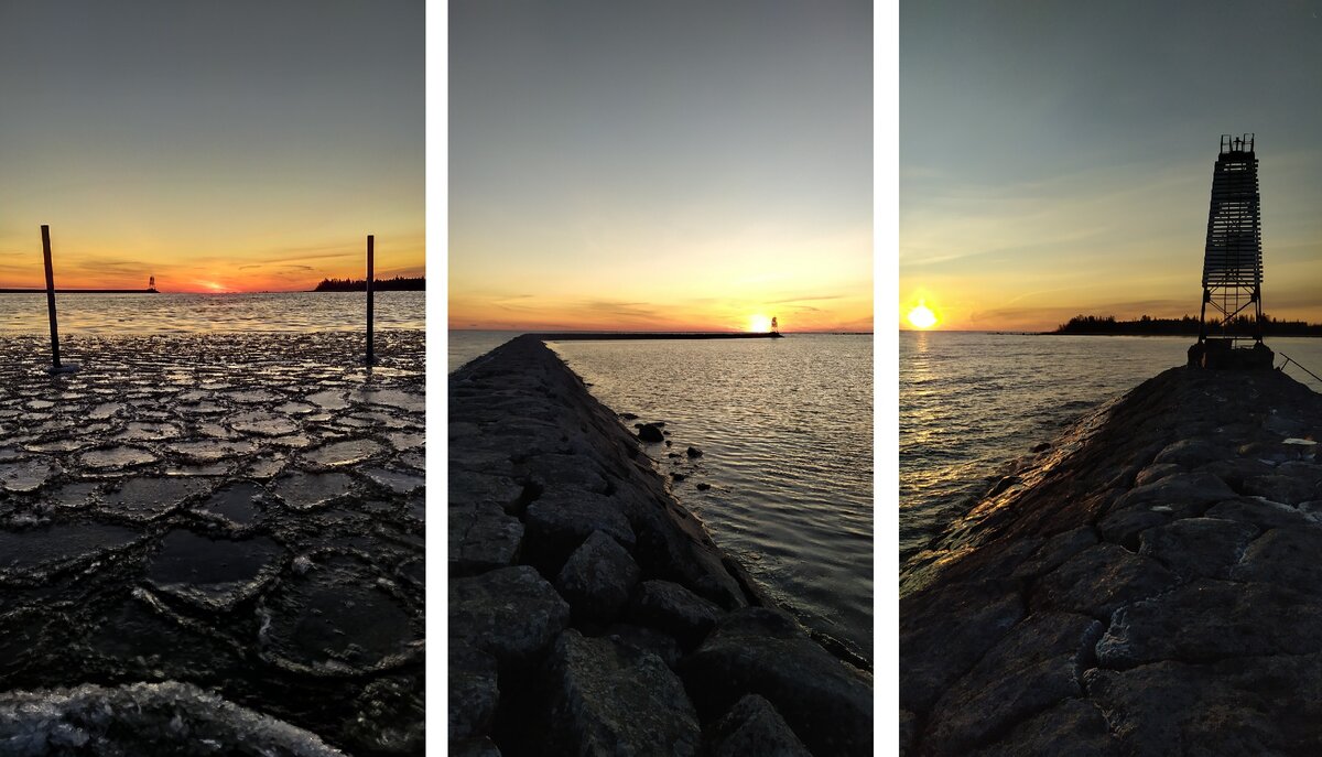 Вид на маяк с берега, с мола, вблизи