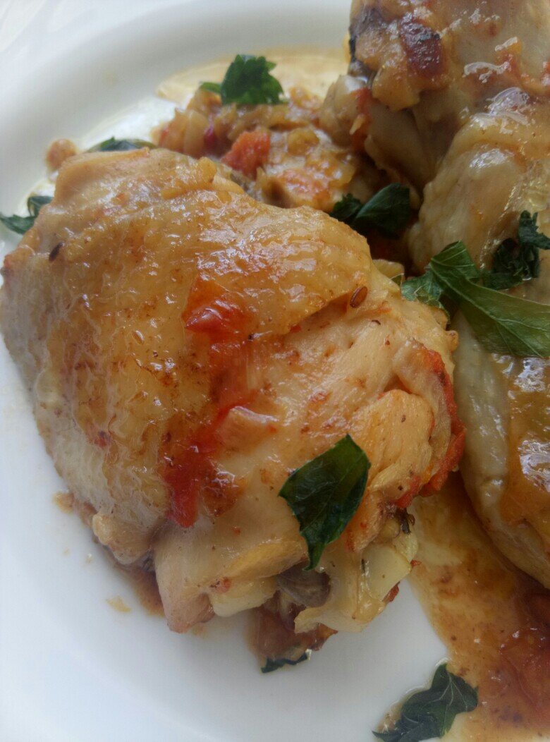 Куриные окорочка в остром соусе