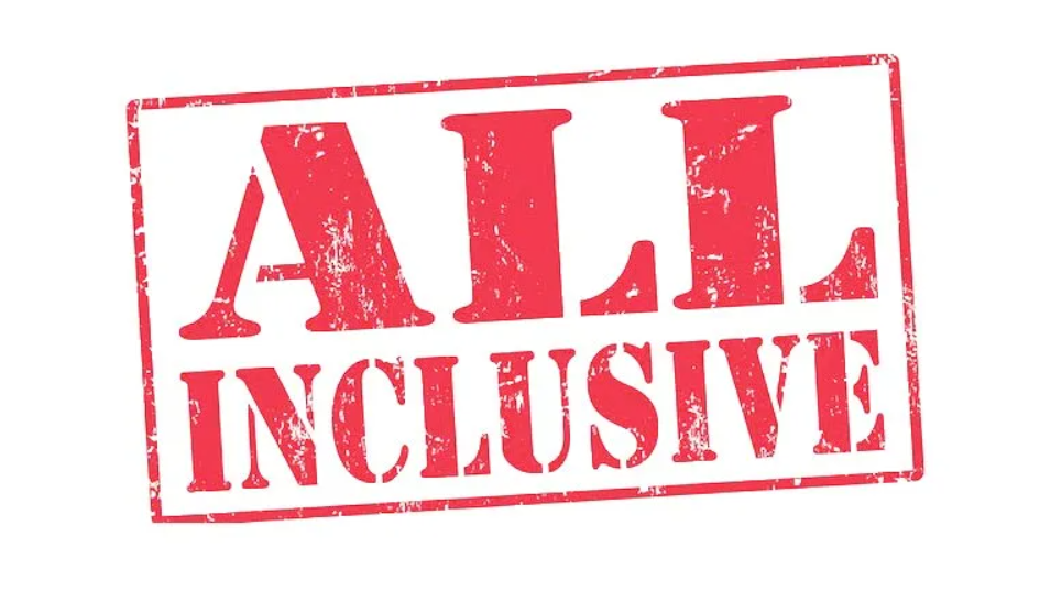 All inclusive надпись.