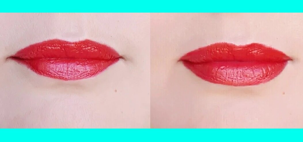 На 2 фото губы выглядят моложе и пухлее