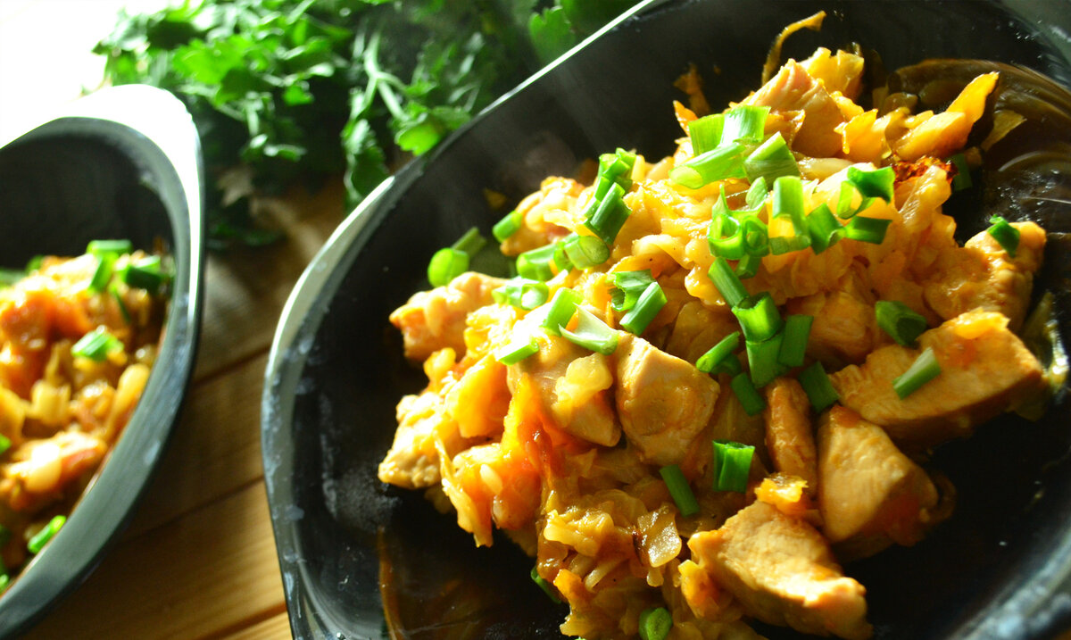 Похоже курицы у меня получилось больше чем капусты)