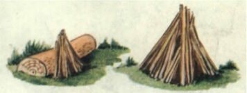 Рис. 1. Разведение огня по методу «вигвама» (шалаша) 