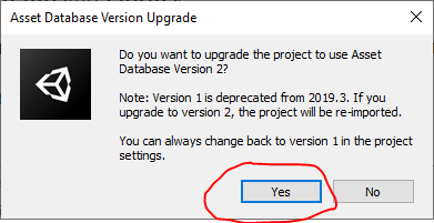 Обновляем Asset Database Version