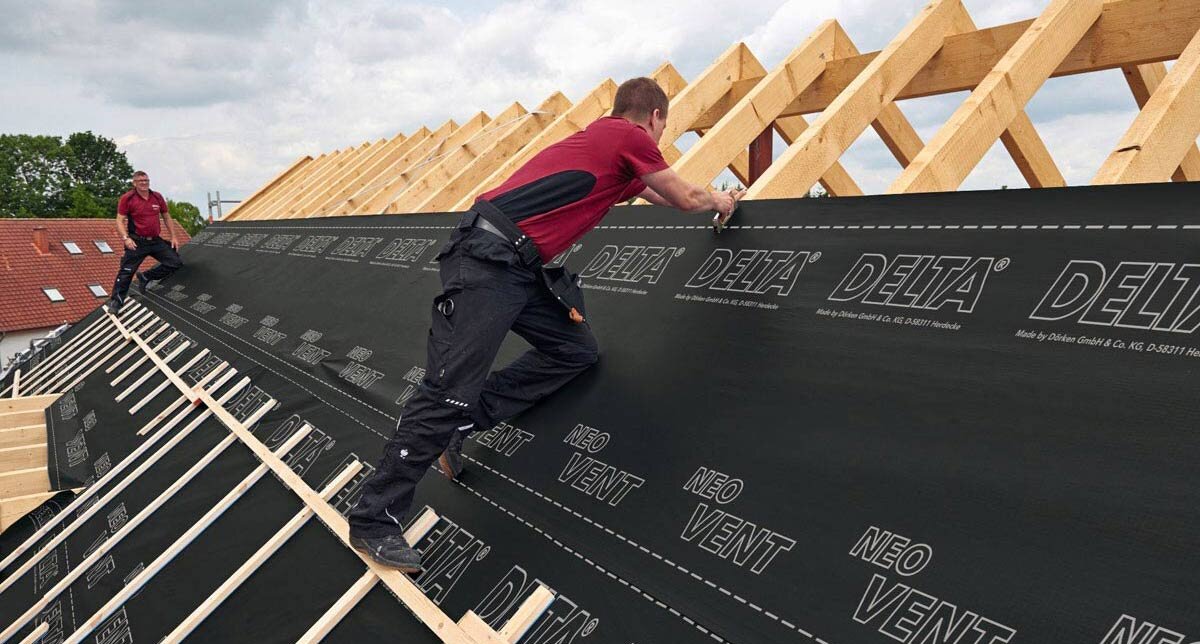 Фото 1. Гидроизоляционная мембрана. Монтаж кровли