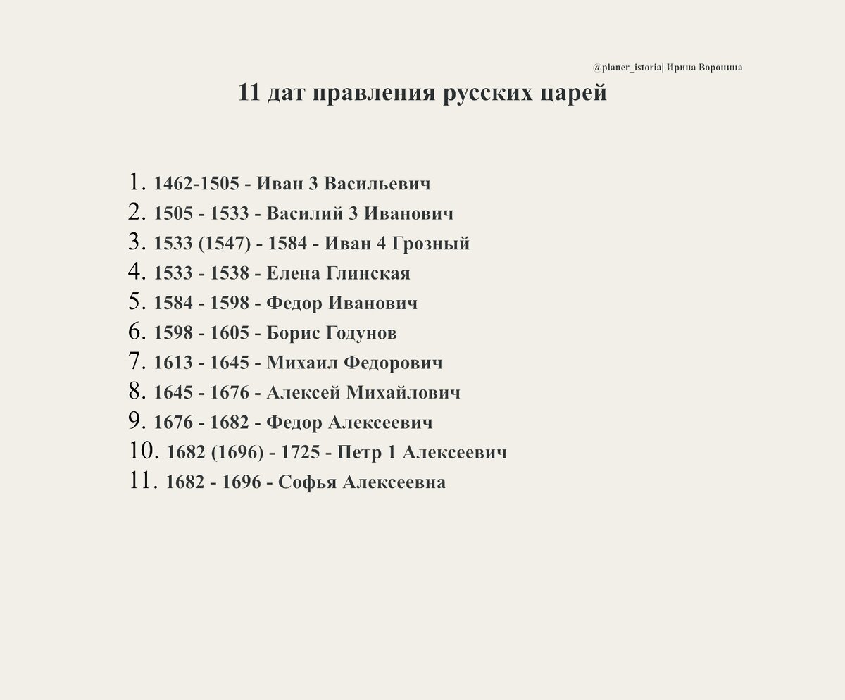 Список русских царей