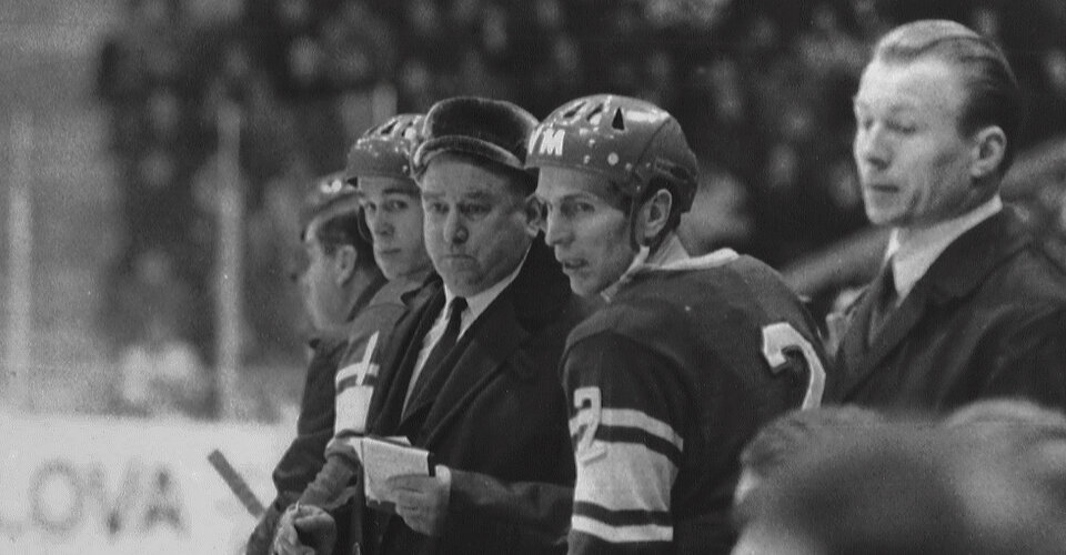 Владимир Викулов, Анатолий Тарасов, Виталий Давыдов и Валентин Сыч на чемпионате мира 1970