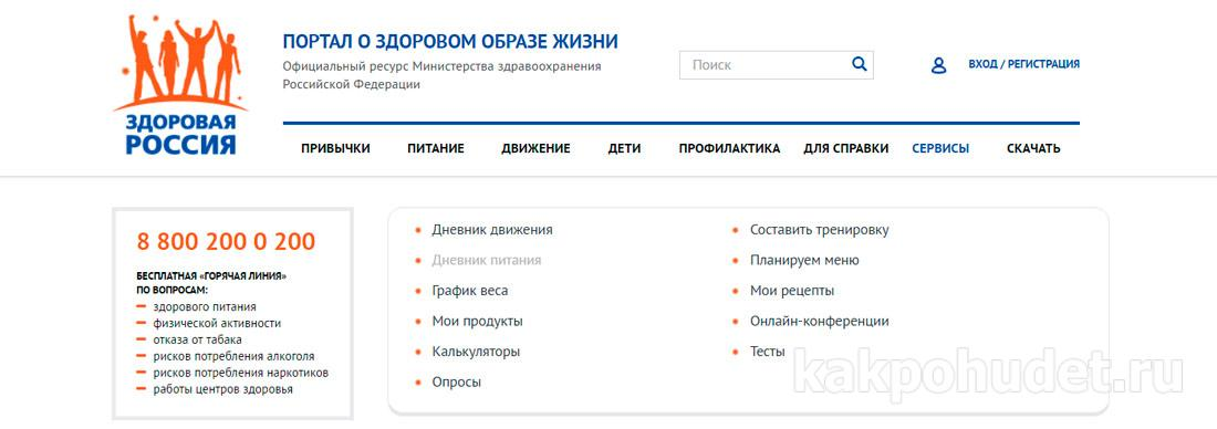 Сайт, кстати, отличный. Там самые точные и адекватные  сервисы по подсчету калорий, потребности в питательных веществах, советы по питанию, графики снижения веса и т.д. 