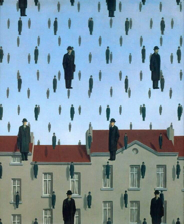 " люди падают "  Рене Магритт