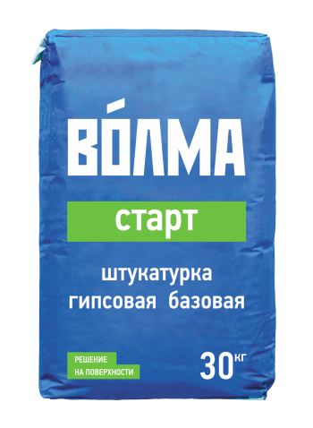 «ВОЛМА-Старт» - штукатурка гипсовая базовая для выравнивания стен и потолков внутри отапливаемых помещений с нормальной относительной влажностью под дальнейшее финишное  шпаклевание.