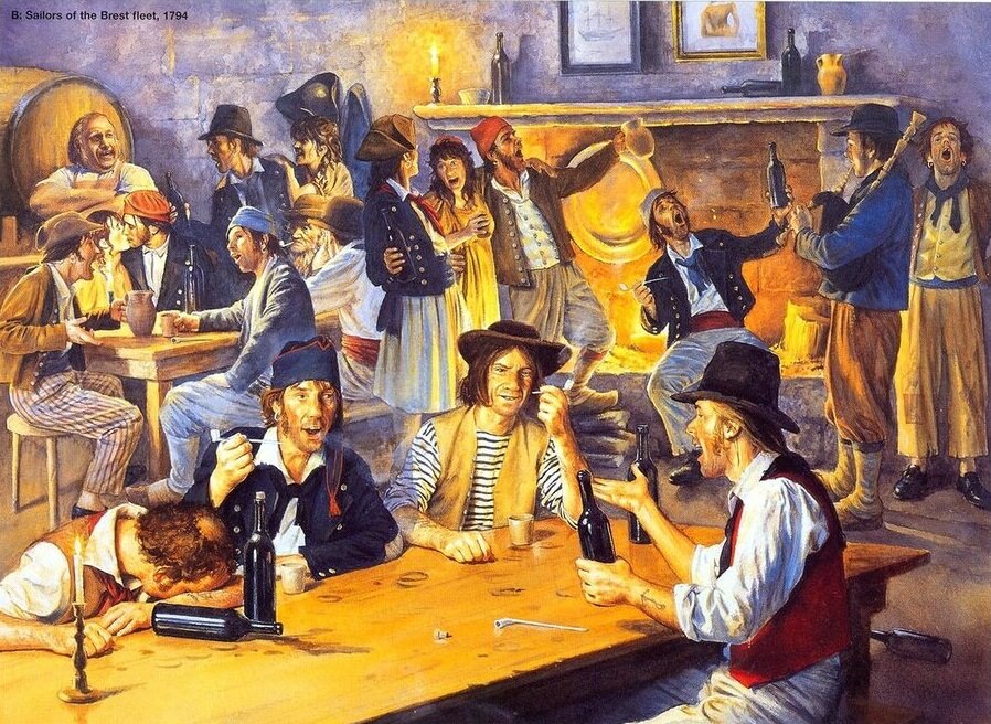 Моряки в конце XVIII века. Иллюстратор: Steve Noon