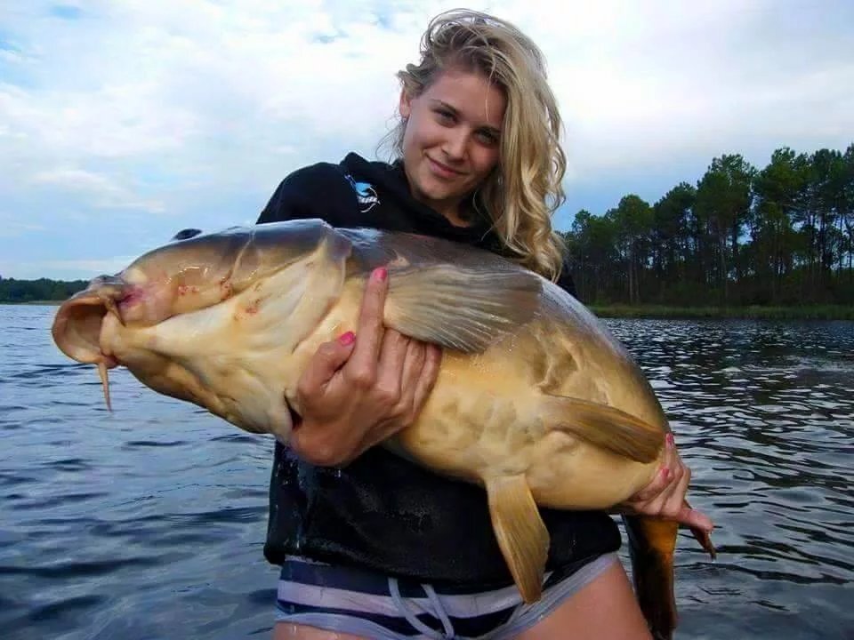 Какую рыбу ловили рыбаки. Девушка с большой рыбой. Девушка с крупной рыбой. Девушка с большим карпом. Девушка с большим карасем.