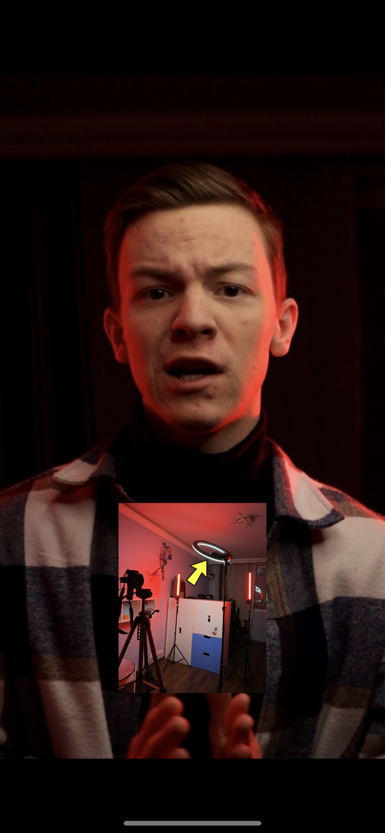 Рисующий свет в виде кольцевой лампы 