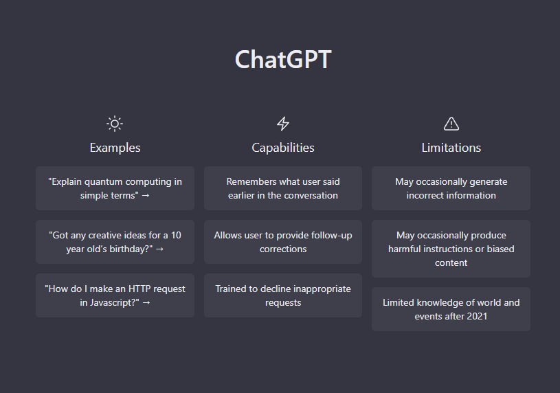 панель ChatGPT