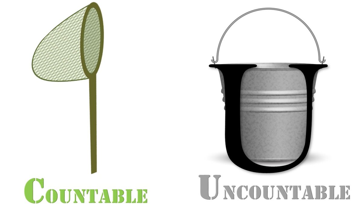 В первую очередь эти предметы выбраны за схожесть форм: сачка на букву "C", а ведра на букву "U", но и их физические особенности играют не последнюю роль.