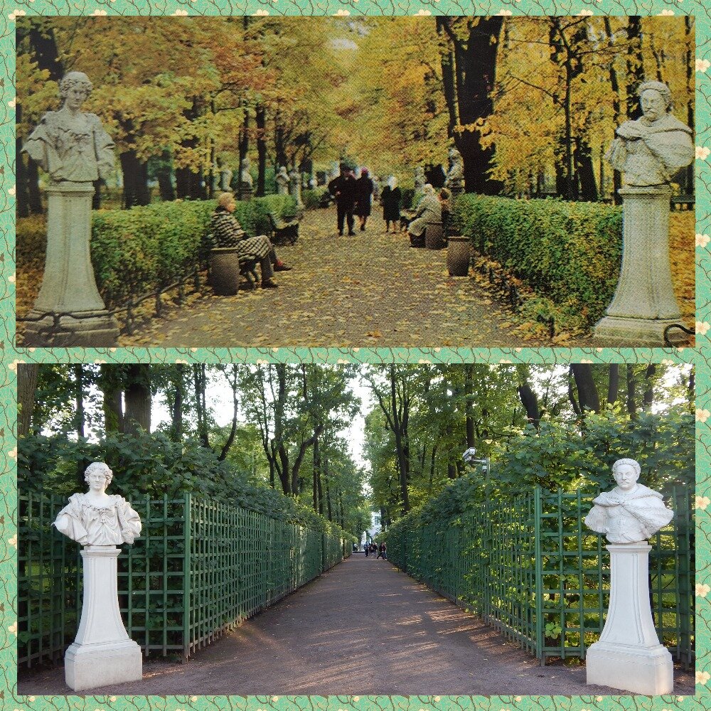 Источник фото: набор открыток "Скульптура Летнего сада", В. С. Шерстнов, Лениздат, 1974 г. и фото автора